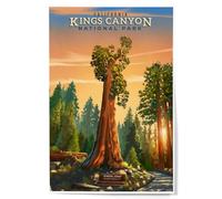 Lantern Press 12x18 Inch Art Print Wall Decor, Kings Canyon National Park, California, General Grant, Oil Painting