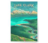 Lantern Press 12x18 Inch Art Print Wall Decor, Lake Clark National Park and Preserve, Alaska, Oil Painting