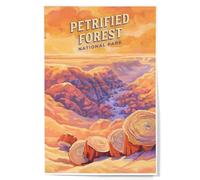 Lantern Press 12x18 Inch Art Print Wall Decor, Petrified Forest National Park, Arizona, Oil Painting