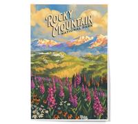 Lantern Press 12x18 Inch Art Print Wall Decor, Rocky Mountain National Park, Colorado, Oil Painting National Park Series