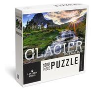 Lantern Press Glacier National Park, Montana, Mt. Reynolds and Sun Rays 1000 Piece Jigsaw Puzzle for Adults, Made in USA with Reference Poster