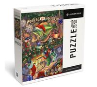 Lantern Press Hooked on Holidays, Oil Painting, Christmas Bass 1000 Piece Jigsaw Puzzle for Adults, Made in USA with Reference Poster