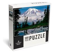 Lantern Press Mount Rainier National Park, Reflection Lake 1000 Piece Jigsaw Puzzle for Adults, Made in USA with Reference Poster