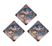 Lantern Round Gorgeous Pattern Car Air Freshener, 3 Pcs Rhombus Hanging Air Freshener Cards, Long Lasting Fragrance Scented Cards for Car, Home, Office White-style