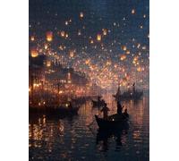 Lantern Rowing Boat Jigsaw Puzzle 4000 Piece, Puzzles for Adults 4000, The Impossible Challenge, Jigsaw Puzzle Games Classic Educational, Wooden Puzzles, for Home Wall Decoration Gift FNKL1-249