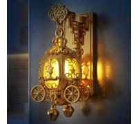 Lantern Shape Fridge Magnet,Creative Glowing Refrigerator Magnet Lighted Unique Lighted Lantern Shape Fridge Decor for Refrigerator Metal Cabinet Kitchen Locker Home Office Decoration(pumpkin cart)