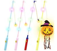 Lantern Sticks Children's LED, 4 Lantern Sticks for St Martin, Saint Martin LED Lantern Sticks Electric, Halloween Lantern Rod Electric with LED for Martin's Parade, Children's Parties, St Martin