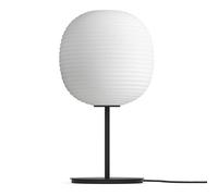 Lantern Table Lamp with Black Stem & Frosted White Opal Glas Medium