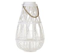 Beliani Lantern Tonga Bamboo Wood 56cm White, White
