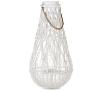 Beliani Lantern Tonga Bamboo Wood 77cm White, White