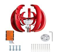 Lantern Wind Turbine Generator for Marine Boat 100W 300W 500W, 12V 24V 48V Windmill with Controller, 5 Nylon Blades, 2m/s Start Speed, Reliable Off-Grid Energy Kit(24V,500W)
