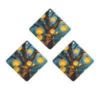 Lanterns Hang from The Trees Car Air Freshener, 3 Pcs Rhombus Hanging Air Freshener Cards, Long Lasting Fragrance Scented Cards for Car, Home, Office White-style