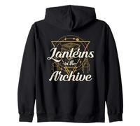 Lanterns In The Archive - Dark Academia Library Zip Hoodie