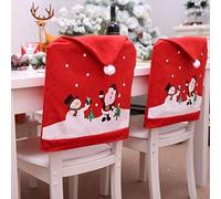 LanTeYouPin 6-Pcs Santa Hat Chair Covers Non-Woven Spill-Proof Seat Covers for Christmas Dining Decor & Party Decorations