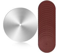 Lanties 10" Sanding Disc for Table Saw 5/8" Arbor Calibration Sanding Disc Balance Blade with 18 Pcs Sandpaper 60 80 100 120 180 240 Grit