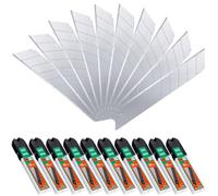 Lanties 100 Pack 25mm Utility Knife Blades, Heavy Duty Snap off Blades for Box Cutters and Knife, Titanium Plated Replacement Blade for Industrial Construction, Roofing and Flooring Projects