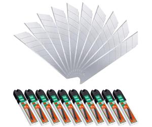 Lanties 100 Pack 25mm Utility Knife Blades, Heavy Duty Snap off Blades for Box Cutters and Knife, Titanium Plated Replacement Blade for Industrial Construction, Roofing and Flooring Projects