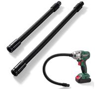 Lanties 2 Pack 1/2 Inch Flexible Shaft Extension Extender Torque Socket, 10" and 14" Bendable Wrench Extension Shaft, 360°spring Steel Socket Adapter for Impact Wrench Ratchet Automotive Repair
