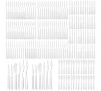 Lanties 30 Sets 180 Pcs Plastic Palette Knife Set, White Paint Spatula Tools with 6 Assorted Styles, Beginner Friendly Reusable Painting Scrapers for Acrylic Oil Watercolor Mixing, DIY Art Supplies