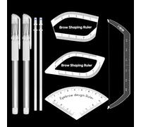 Lanties 6 Pcs Drawing Eyebrow Template Set Include Arch Brow Mapping Ruler Brow Mapping Pen Eyebrow Measuring Tool Microblading Measuring Tool for Home Salon Use All Face Types