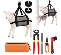 Lanties 8Pcs 8" Farrier Tool Kit, Hoof Rasp Nipper Trimmer Brush Calf Sling