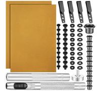 Lanties 91 Pcs DIY Holster Kit Include Eyelet Hand Setter & Eyelet Combo Thermoform Sheet Holster Belt Clip with Screws Molle Clips Attachments for Making Knife Sheath Keel Guard(Desert,3-Hole)