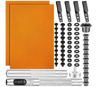 Lanties 91 Pcs DIY Holster Kit Include Eyelet Hand Setter & Eyelet Combo Thermoform Sheet Holster Belt Clip with Screws Molle Clips Attachments for Making Knife Sheath Keel Guard(Orange,3-Hole)