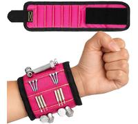 Lanties Magnetic Wristband for Woman Tool Belt for Holding Screws Nails Drilling Bits with Powerful Magnets Cool Portable Magnet Wristband Holiday Gifts for DIY Woman Adults, Rose Red