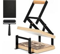 Lanties Printing Hand Lever Press Machine with Rollers and Felt Pads for Lino Cuts, Cutting Printing, Linoleum Blocks Printmaking Tools Kit Print Maker Woodblock