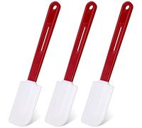Lanties Set of 3 High Temp Silicone Spatulas Heat Resistant Rubber Spatula Commercial Heavy Duty Silicone Scraper Spatula with Handle for Kitchen Baking Cooking (Spatula,10 x 2 Inches)