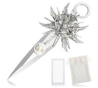 Lanties Silver Cosplay Ninja Accessories Personalized Stainless Steel Throwing Props with Display Box Velvet Bag for Anime Fans Collection Gift Desk Backpack Pendant Decor (Sacred Relic)