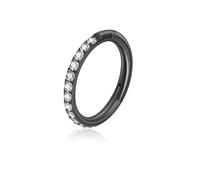Lantine Black 16G 10mm Septum Ring G23 Titanium Hinged Seamless Nose Ring Hoop CZ Clicker Cartilage Tragus Daith Rook Conch Helix Hoop Earrings Lip Eyebrow Piercing Jewellery
