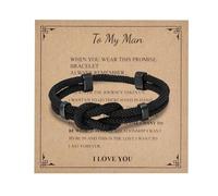 Lantine Braided Bracelets for Men Adjustable Milan Rope Infinity Knot Bracelets to My Man Love Charm Bangle for Birthday Christmas 18-34cm
