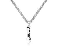 Lantine Football Letter I Necklace Initial Alphabet Pendant Necklace Stainless Steel 4mm Braided Wheat Chain Necklaces 55cm Women Men Football Fanatic Gift