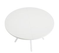 LANTINE Round Dining Table, 120CM Large Kitchen Tables for 6-8 People, Modern Style with Metal Legs for Dining Room Kitchen Cafe (Only Table)