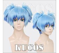 LanTing Cosplay Wig Assassination Classroom Shiota Nagisa Blue Mix 2 Clip Cosplay Party Fashion Anime Human Costume Full wigs Synthetic Haar Heat Resistant Fiber