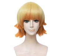 LanTing Demon Slayer: Kimetsu no Yaiba Agatsuma Zenitsu Blonde Mix Styled Woman Cosplay Party Fashion Anime Human Costume Full wigs Synthetic Hair Heat Resistant Fiber