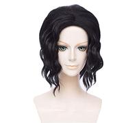 LanTing Demon Slayer: Kimetsu no Yaiba Kibutsuji Muzan Black Long Styled Woman Cosplay Party Fashion Anime Human Costume Full wigs Synthetic Hair Heat Resistant Fiber 30cm