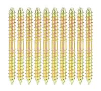 LANTRO JS 10pcs Double Ended Screw Wood to Wood, Self-Tapping Thread Bolts for Woodworking Furniture Fixing Dowel 6x60mm