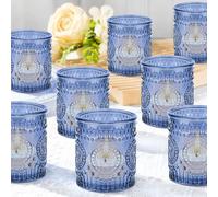 Lanttu Blue Votive Candle Holder Set of 36, Flower Tea Lights Candles Holders for Wedding Table Centerpieces, Birthday Parties, Home Decor, Bridal Shower and Holiday Decorations