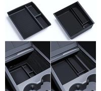 LANTU 2 Pcs Accessories Model 3 2024-2025 Centre Console Organiser and Silicone Organiser Tray Storage Box Tesla Highland Accessories