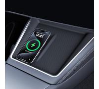 LANTU Centre Console Wireless Charging Mat for Tesla Model Y 2025 Wireless Charging Mat Silicone Pad Tesla Y Juniper Non-Slip Waterproof Interior Accessories (Silicone)