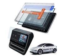 LANTU HD Series 2 Pieces Screen Protector for Tesla Model Y 2025 and Model 3 2024-2025 15.4 Inch and 8 Inch Rear Display 9H Tempered Glass Screen Protector with Installation Kit Tesla Juniper Highland