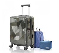 Lanuitjoy 20 inch Carry On Luggage Expandable Top Opening/Clamshell Opening, TSA Approved Carry On Luggage Hard Shell Suitcases, Lightweight Away Carry On Suitcases, Black, Grey, 20 inch