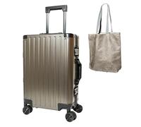 Lanuitjoy All Aluminum Carry On Luggage Hard Shell Suitcases Zipperless Luggage 20 inch Small Carry On Suitcase, Champagne Gold, 20 inch