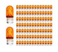 Lanuovx 100x 501A WY5W T10 Car Bulbs Amber Orange 12V 5W Wedge Base Side Indicator Repeater Lamps