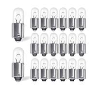 Lanuovx 20x 233 T4W BA9s Car Bulbs 12V 4W Halogen Bayonet Base 180 Degree Pins Sidelights Number Plate and Interior Lamp