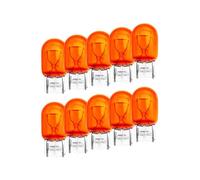 Lanuovx 585 WY21W T20 Amber Wedge Car Indicator Bulbs, 12V 21W, 10 Pack | Orange single-function miniature lamps for matching turn signal fittings, supplied together for car maintenance and spares.
