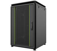 Logon RDL16U66BL Freestanding Rack 16U 600 kg Black Shelves (600 kg, Freestanding Rack, 16U, Steel, Glass, Black)