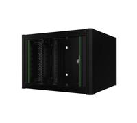 Logon Wall-mounted Rack RWM07U56BL - 7U 19" (48.3 cm) Glass Round Shelves, Black